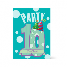 Πρόσκληση  με καπέλο πάρτι για αγόρια έως 10 ετών