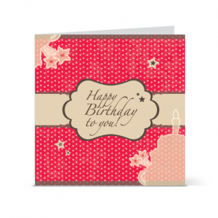 Κάρτα Happy Birthday, Πουά με Αστεράκια