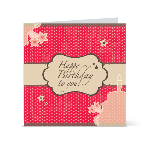 Κάρτα Happy Birthday, Πουά με Αστεράκια