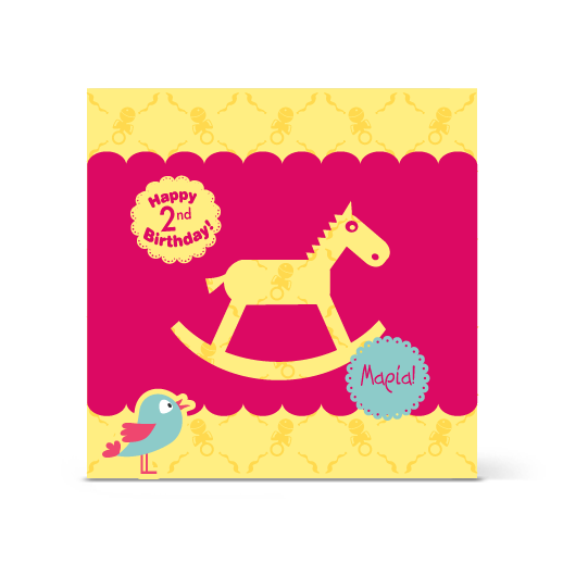 Κάρτα Γενεθλίων, Αλογάκι, για Κορίτσια 2 Ετών