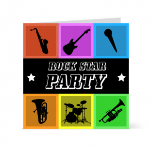 Πρόσκληση Rock star με μουσικά όργανα