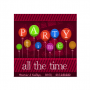 Πρόσκληση party time all the time με πολύχρωμα μπαλόνια