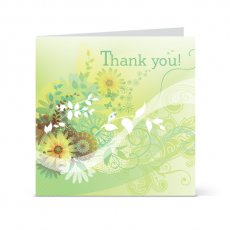 Πράσινη Κάρτα Ευχαριστώ Λουλούδια
