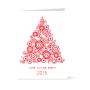 Χριστουγεννιάτικη Κάρτα Με Κόκκινο Δέντρο