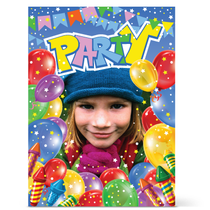 Πρόσκληση για αποκριάτικο πάρτι γενεθλίων με μπαλόνια