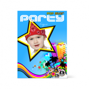 Παιδική Πρόσκληση με αστέρι για ένα pop star πάρτι