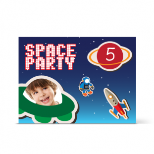 Πρόσκληση με διαστημόπλοιο και αστροναύτη για space party