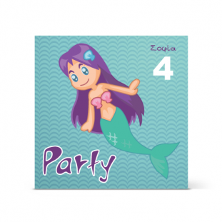 Πρόσκληση για παραμυθένιο πάρτι με μικρή γοργόνα