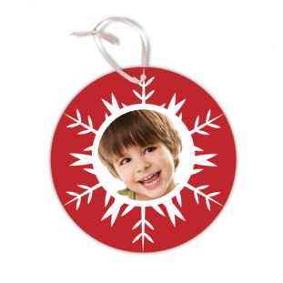 Κοκκινο στολίδι για το Χριστουγεννιάτικο Δέντρο με φωτογραφία