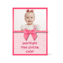 Προσωποποιημένη Ροζ Πρόσκληση με Φωτογραφία, για τα Πρώτα Γενέθλια